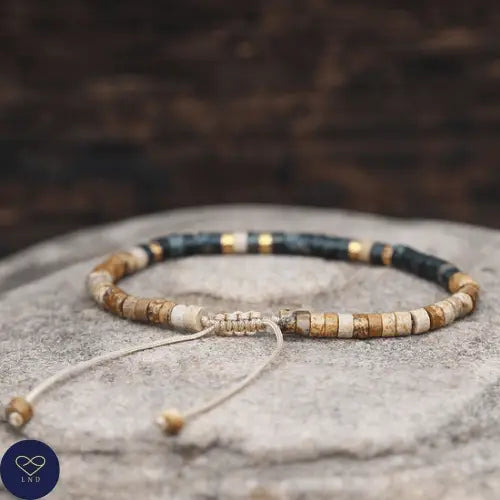 Tibetan Natural Stone - Rest Reset Rise - Kambaba Jasper & Hematite - 0391