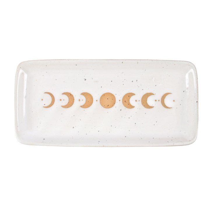 17CM MOON PHASE CERAMIC TRINKET TRAY - The Hare and the Moon