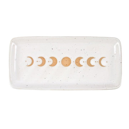 17CM MOON PHASE CERAMIC TRINKET TRAY - The Hare and the Moon