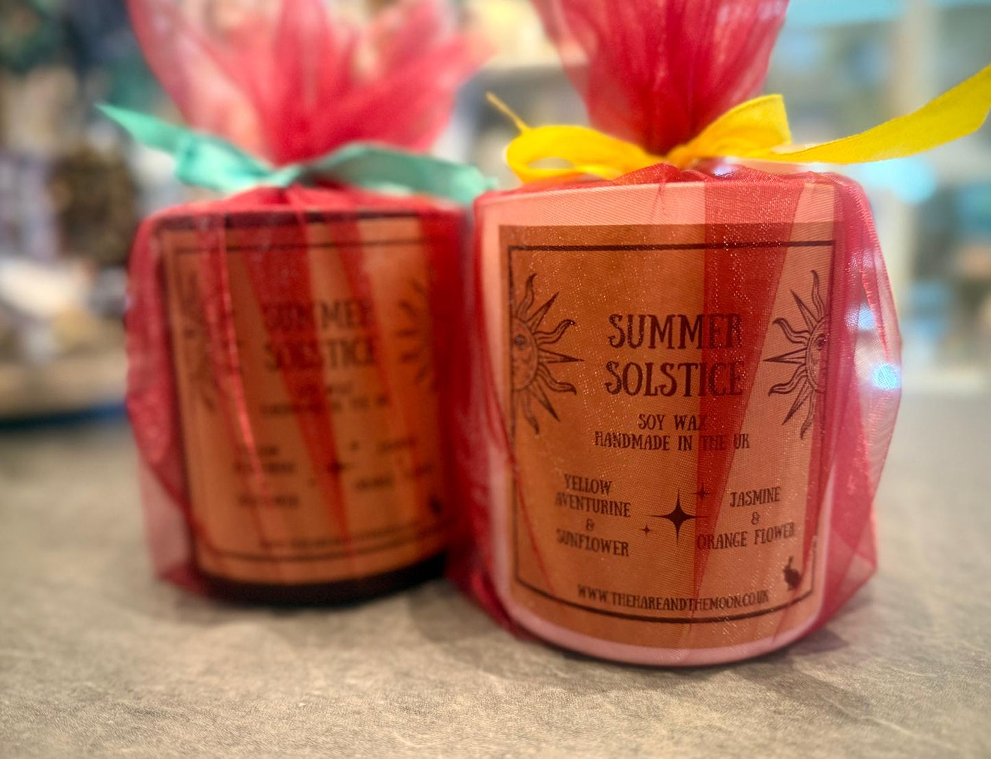 Summer Solstice Crystal Chip Candle