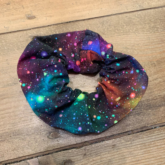 Rainbow Universe Print Hair Scrunchie