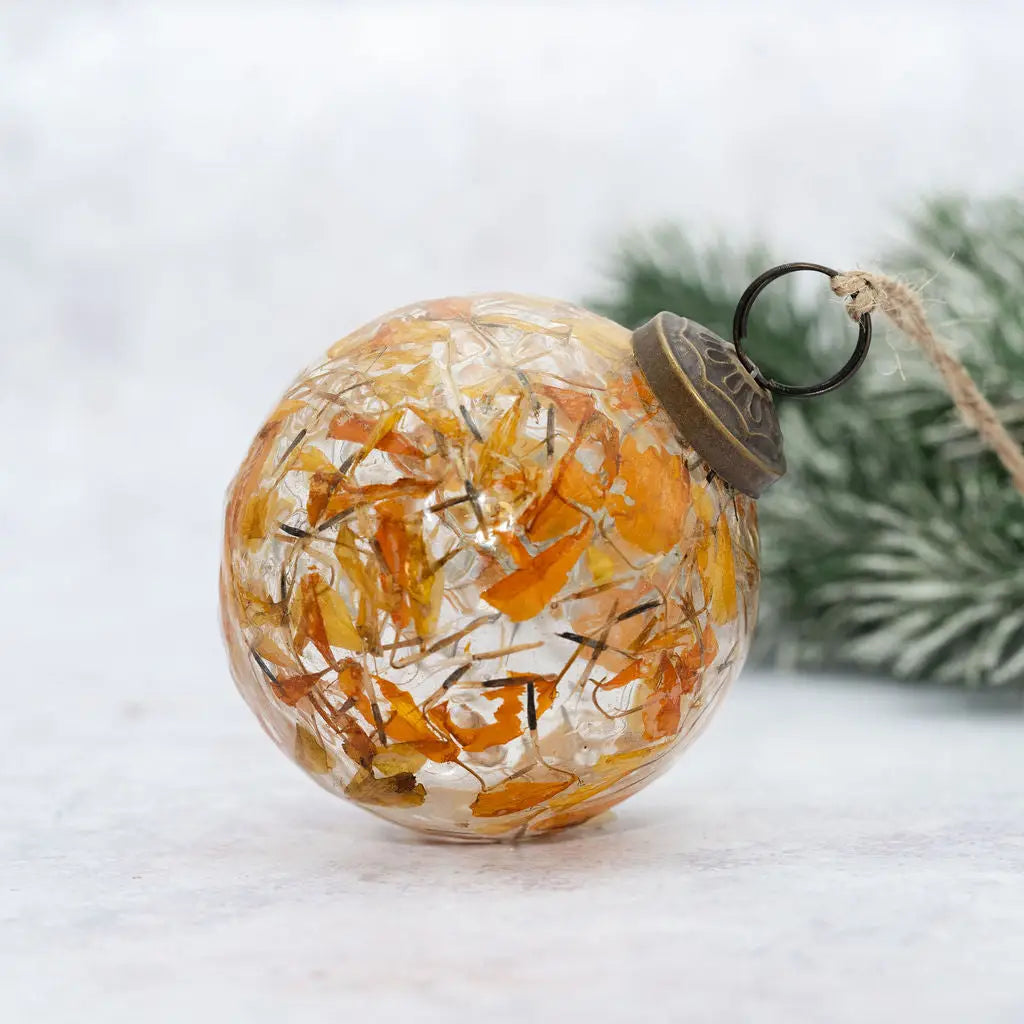 Amber Botanical Bauble - 3AMBERBOT