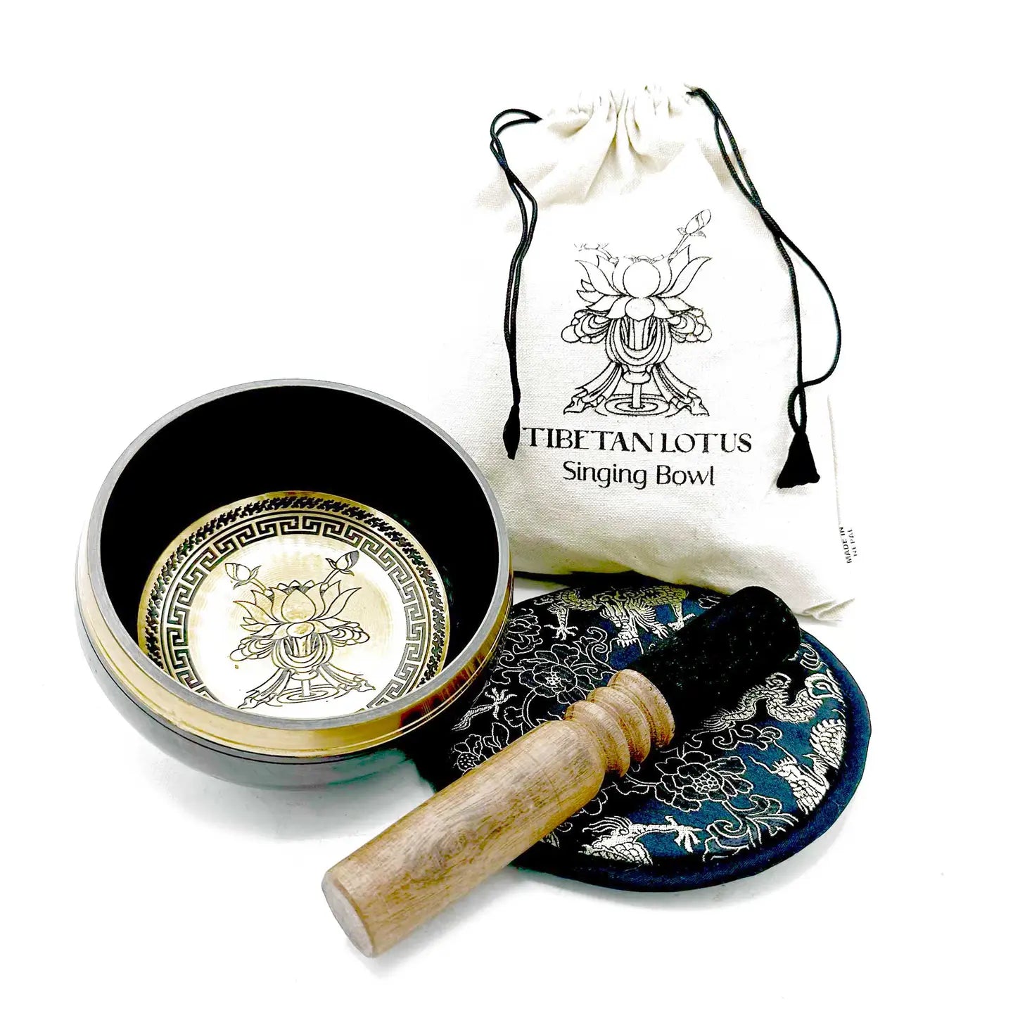 Artisan Singing Bowl Gift Set - Lotus Flower -ASBG1