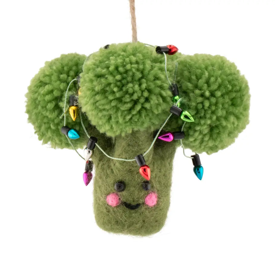 Broccoli with Fairy Lights Felt Decoration - CRAFTXM220