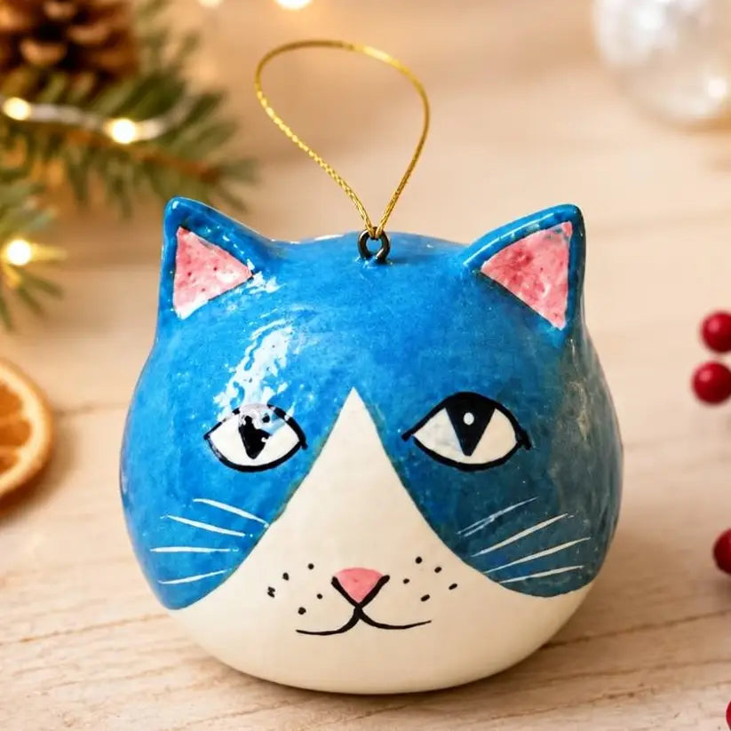 Cat Hanging Decoration Bauble - Various Colours Available