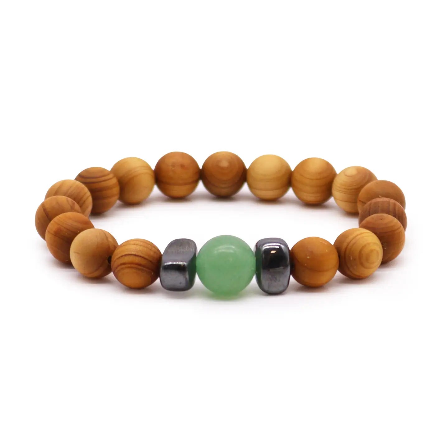 Cedarwood Chakra Bracelet - Green Aventurine - CED4