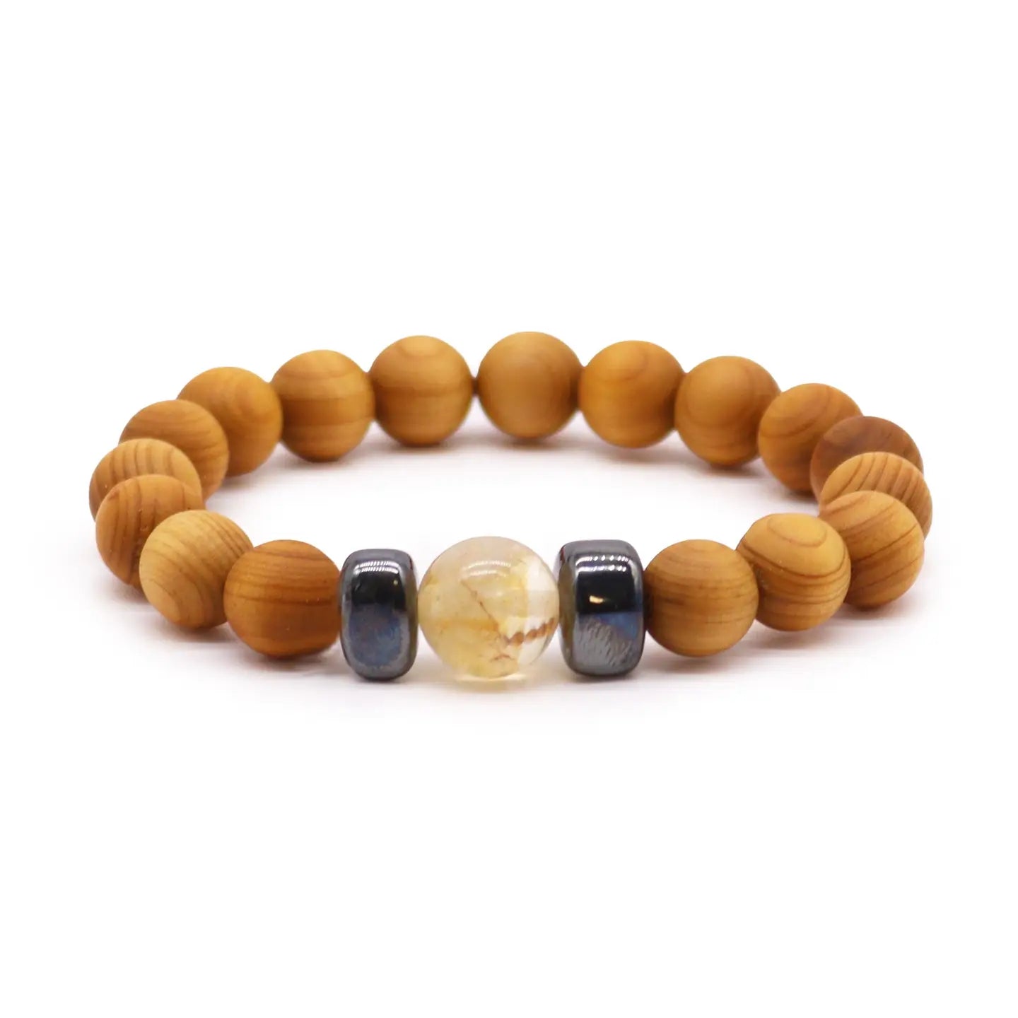 Cedarwood Solar Plexus Chakra Bracelet - Citrine - CED5