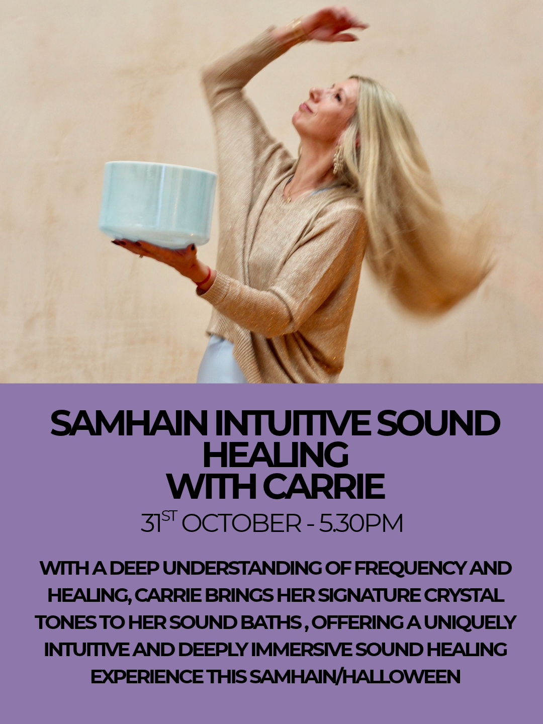 Intuitive Halloween/Samhain Sound Healing with Carrie - 31st October - 5.30pm