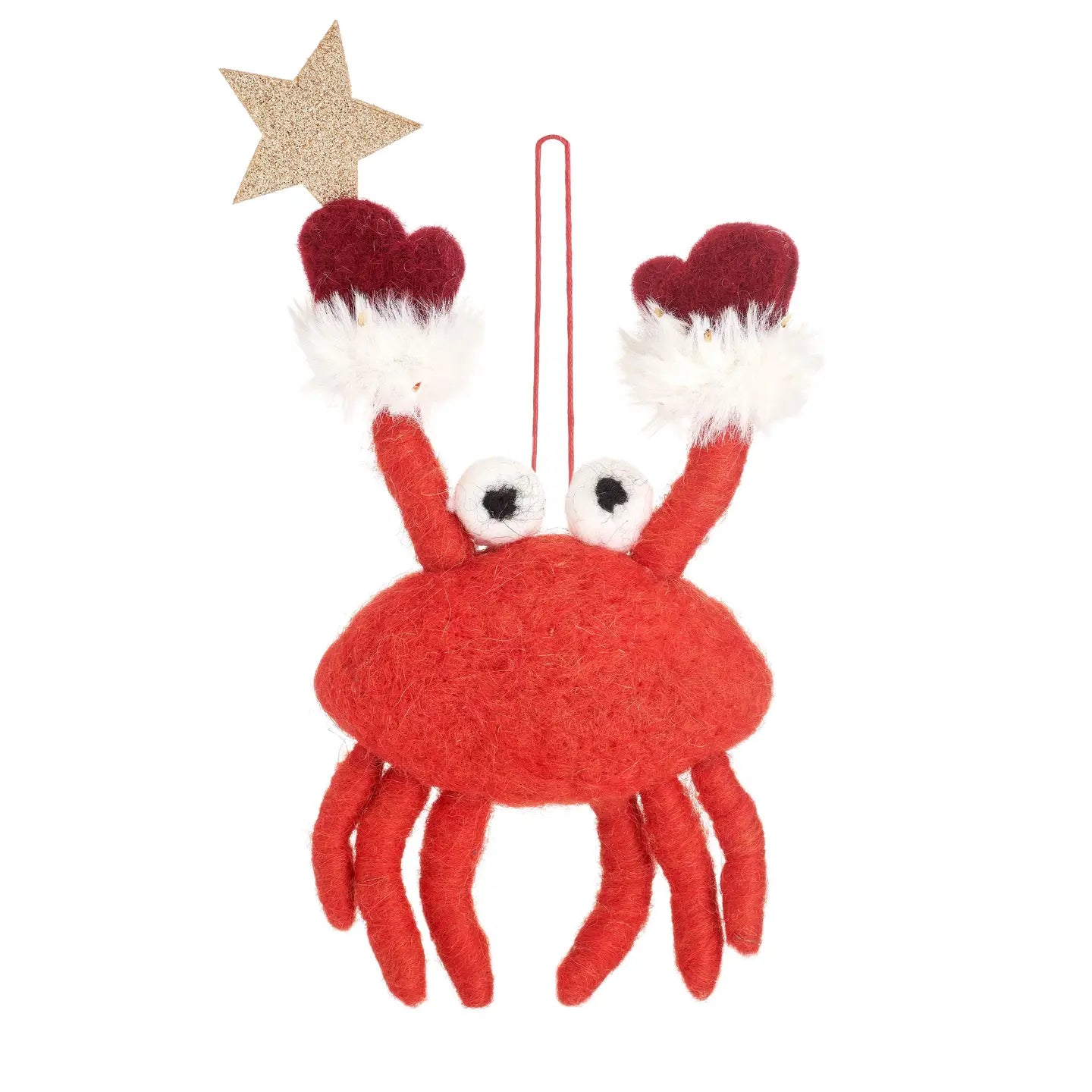 Crab with Star Felt Decoration - FELTXM095