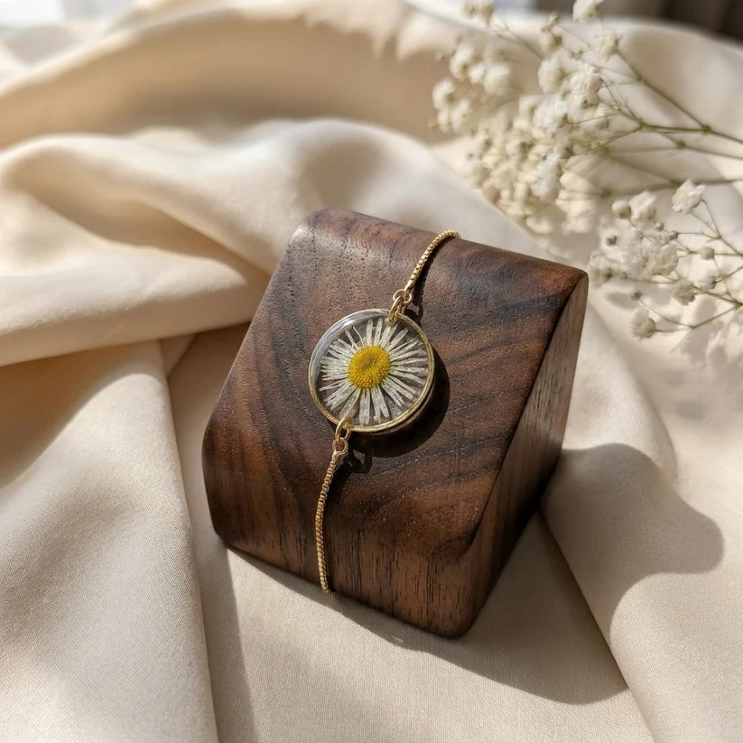Daisy Framed Stainless Steel Necklace - Work by Nature - F-D-20F-N-SS