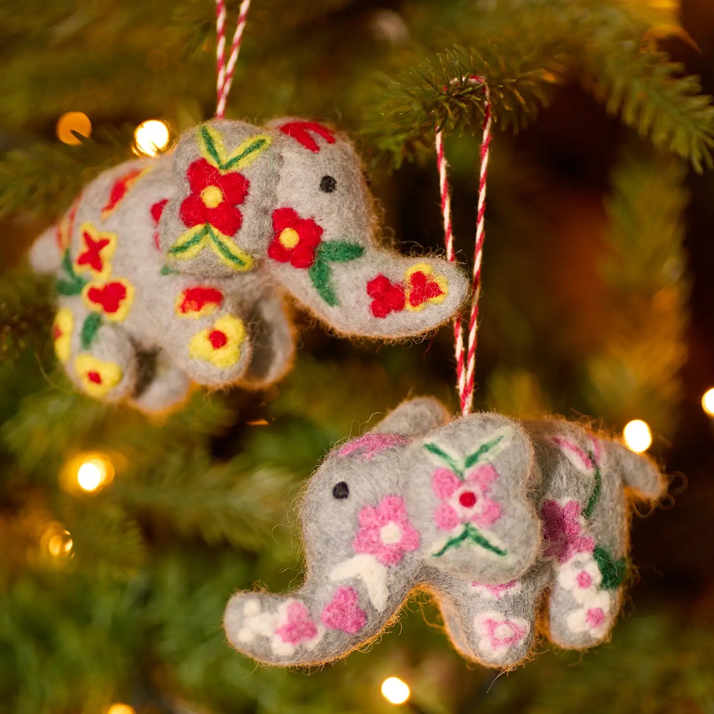 Embroidered Felt Elephant Decoration - XM132