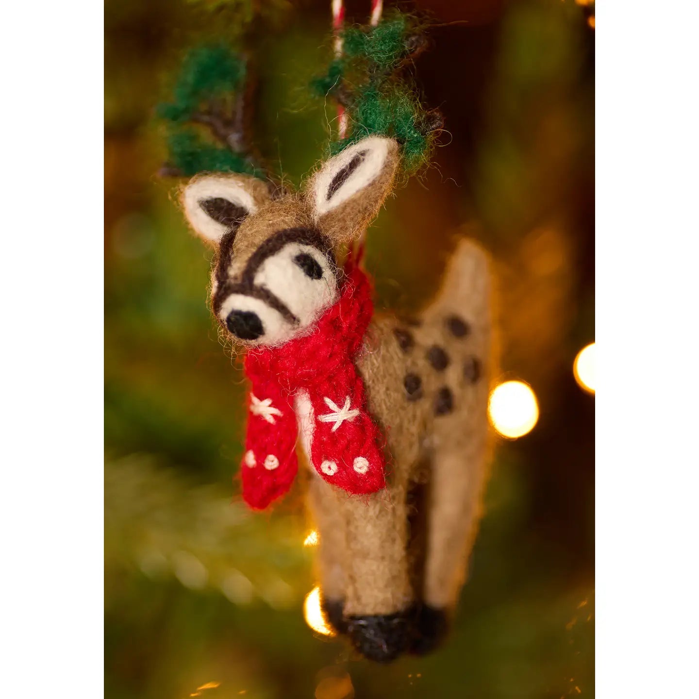 Embroidered Felt Reindeer Decoration - XM131