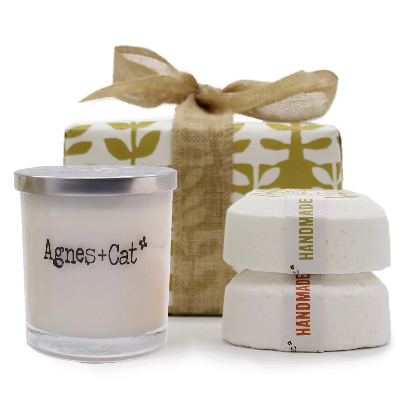 Agnes & Cat Gift Box - Candle & 2 x Bath Fizz