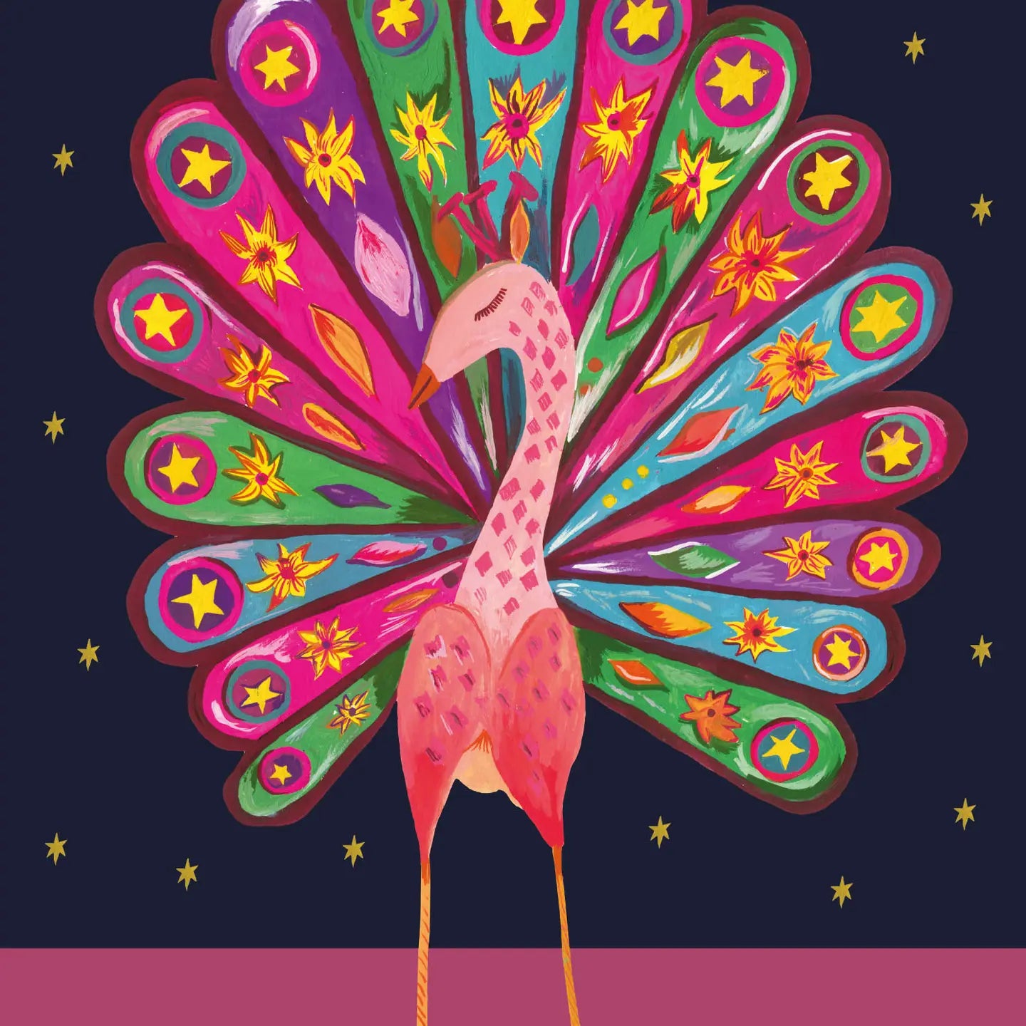 Carnival Peacock Birthday Greetings Card - HCWB345