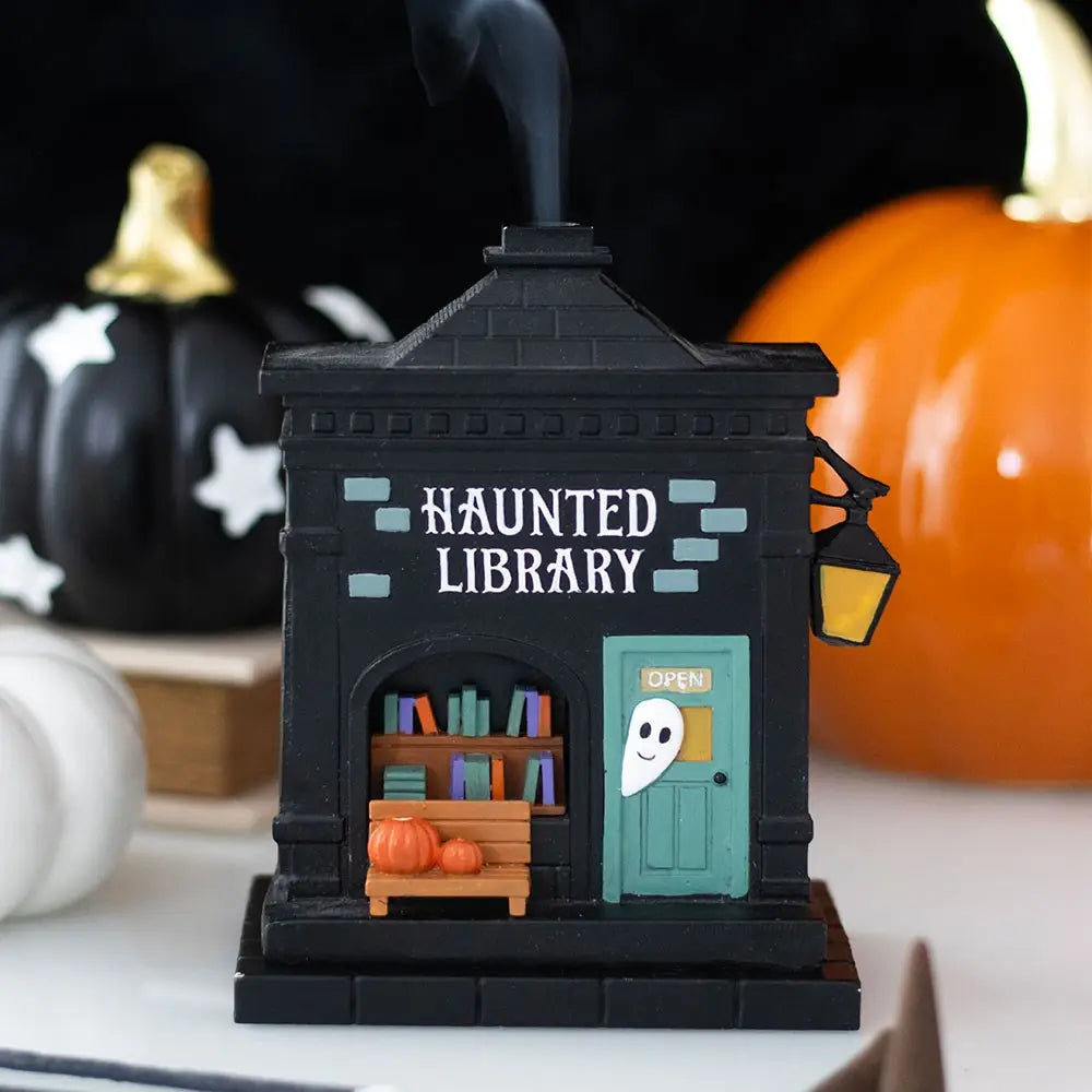 Haunted Library Halloween Incense Cone Holder