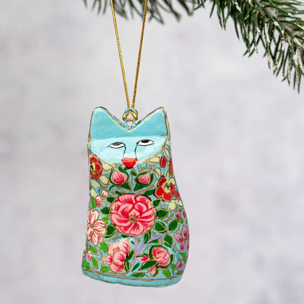 Indian 11 Floral Hanging Cat Ornament - INDIAN11CAT