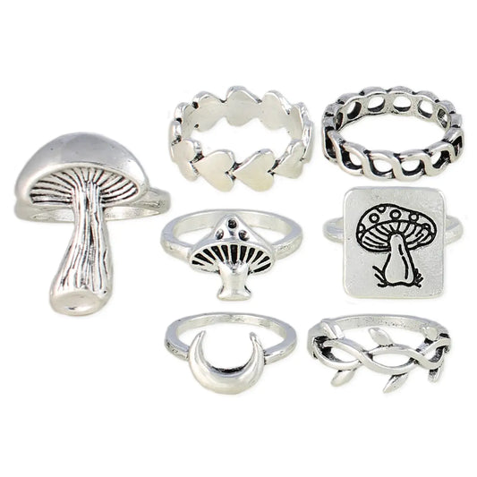 Mushroom Magic Silver Ring - Design Selected at Random - XA3