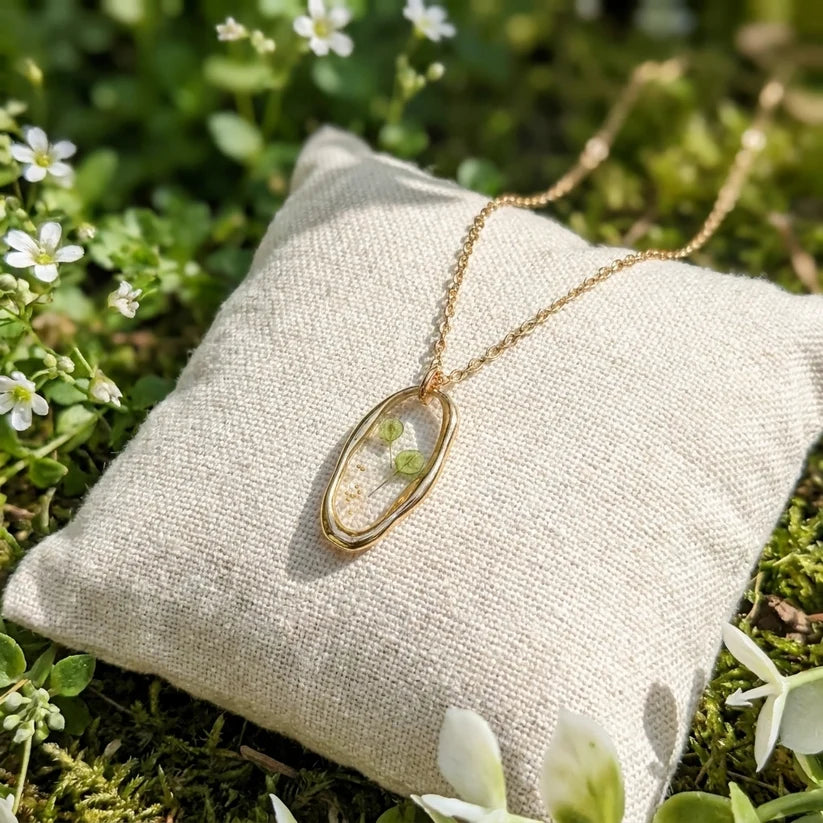 Pepperweed Irregular Gold Plated Stainless Steel Necklace - Work By Nature - F-P-I-N-18