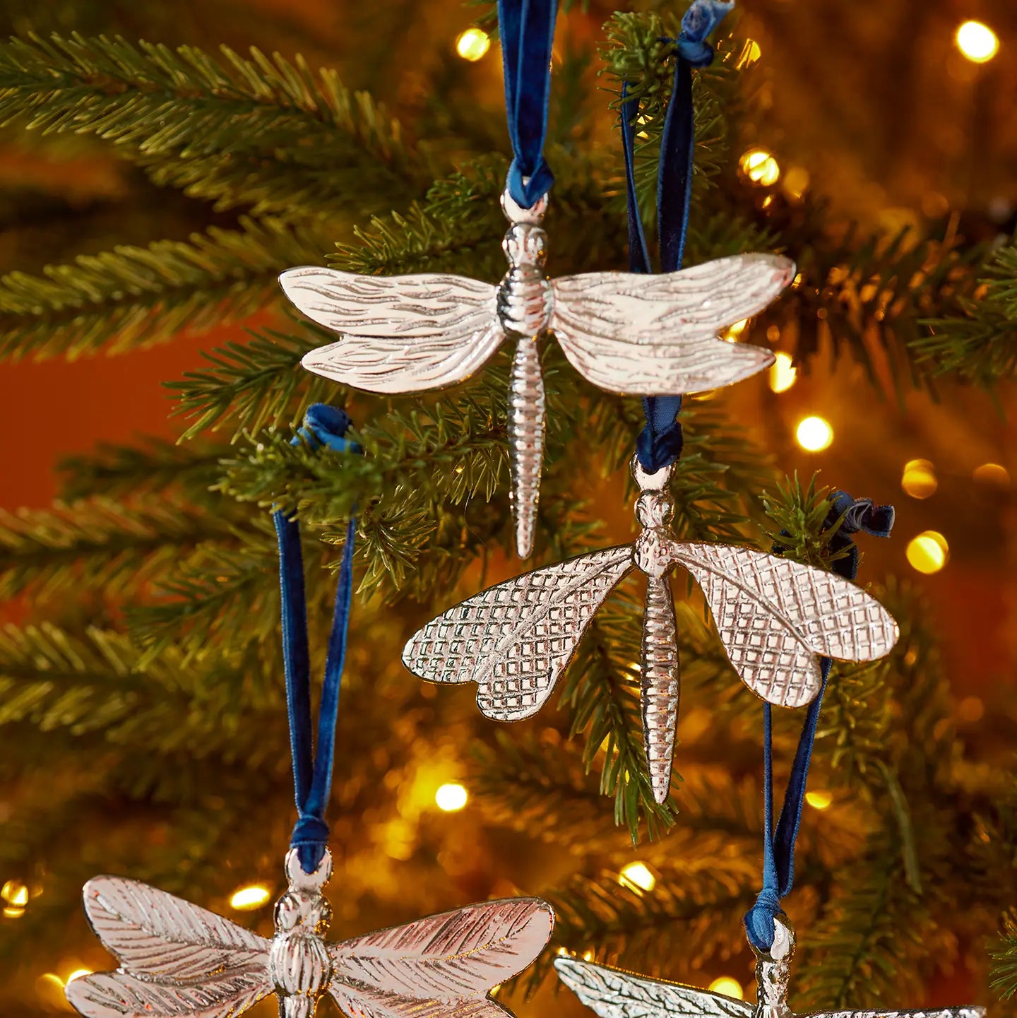 Silver Metal Dragonfly Decoration - HDEC648