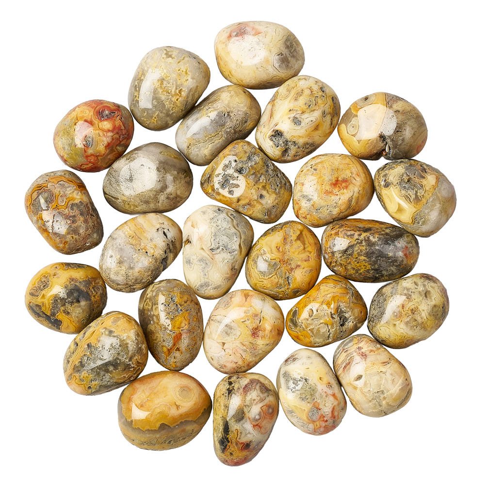 Yellow Crazy Lace Tumble Stone - Stone of Joy and Positivity