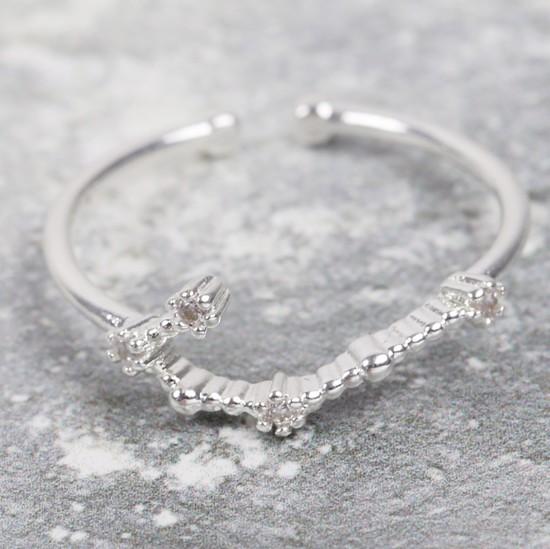 ADJUSTABLE STERLING SILVER CONSTELLATION RING - GEMINI - The Hare and the Moon