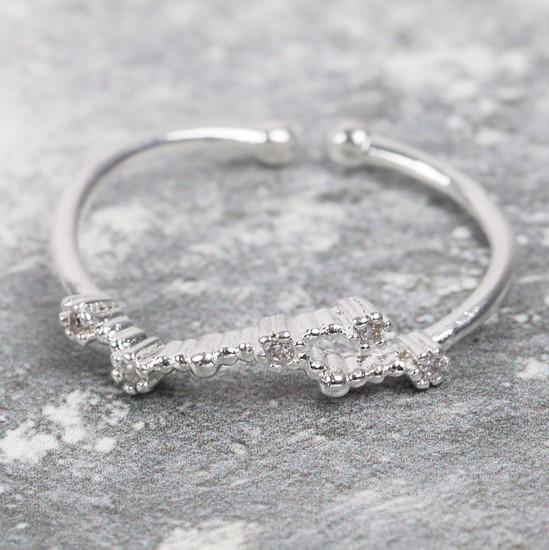 ADJUSTABLE STERLING SILVER CONSTELLATION RING - LEO - The Hare and the Moon