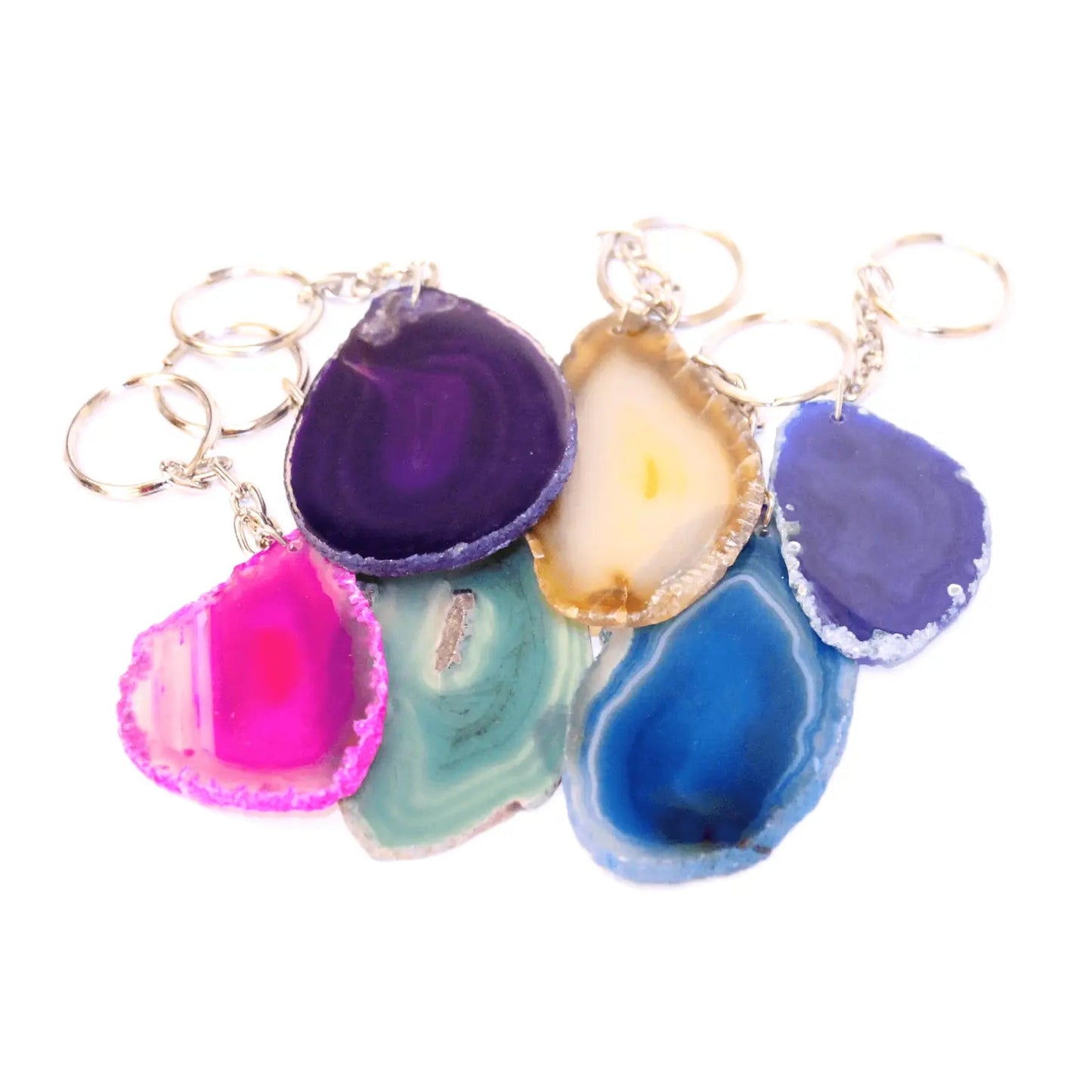 Agate Coloured Keyring - Colour selected at random - The Hare and the Moon