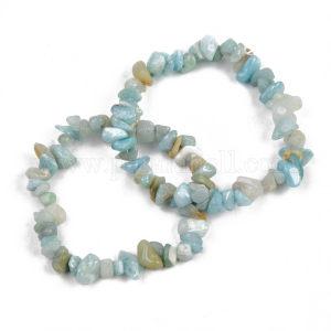Amazonite Stone Chip Bracelet - Stone of Courage and Truth - CH55 - The Hare and the Moon