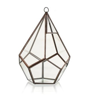 Ancient Wisdom Decor Glass Terrarium - Large Pentagon