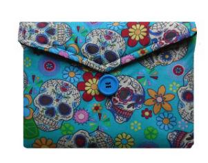 Aqua Blue Mexican Skulls Print Tablet Bag - The Hare and the Moon