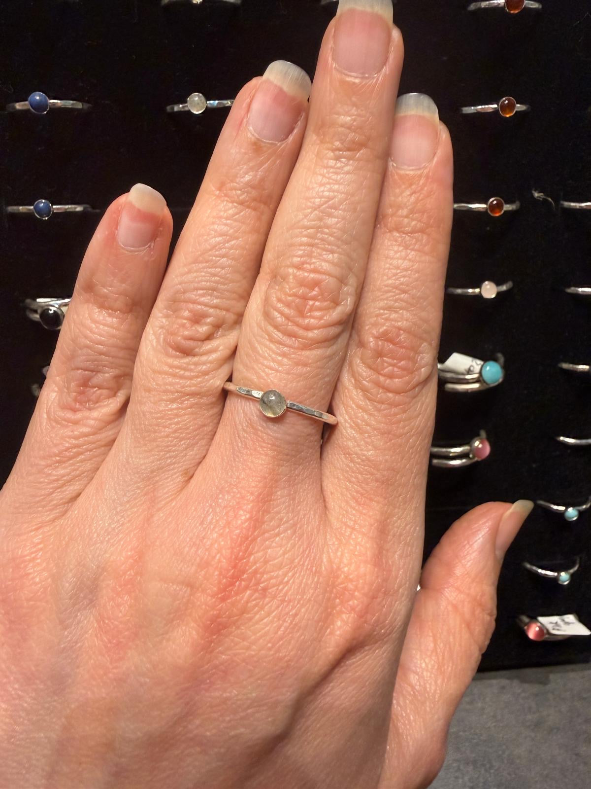 Handmade Sterling Silver Stone Ring - Old Farm House Jewellery - Labradorite