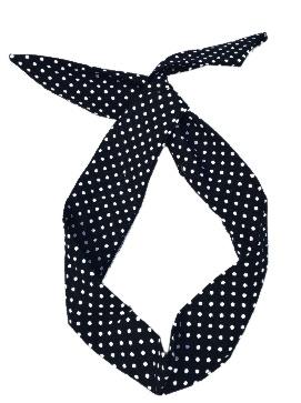 Black and White Polka Dot Print Wire Headband - The Hare and the Moon