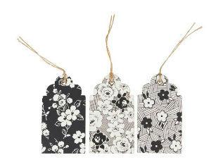 Black Floral Gift Tags - The Hare and the Moon