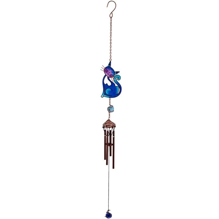BLUE SLINKY CAT WINDCHIME - The Hare and the Moon