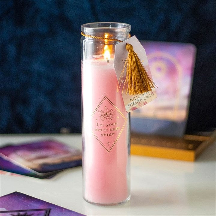 Jones Home & Gift Candles & Accessoires Mystic Rose Tube Candle with Rose Quartz Crystals