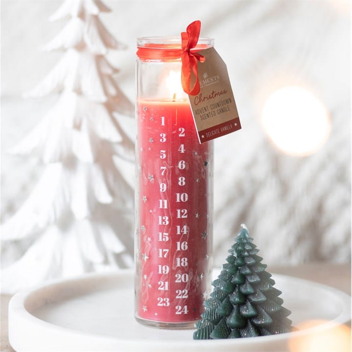 Jones Home & Gift Candles & Accessoires Red Vanilla Advent Tube Candle
