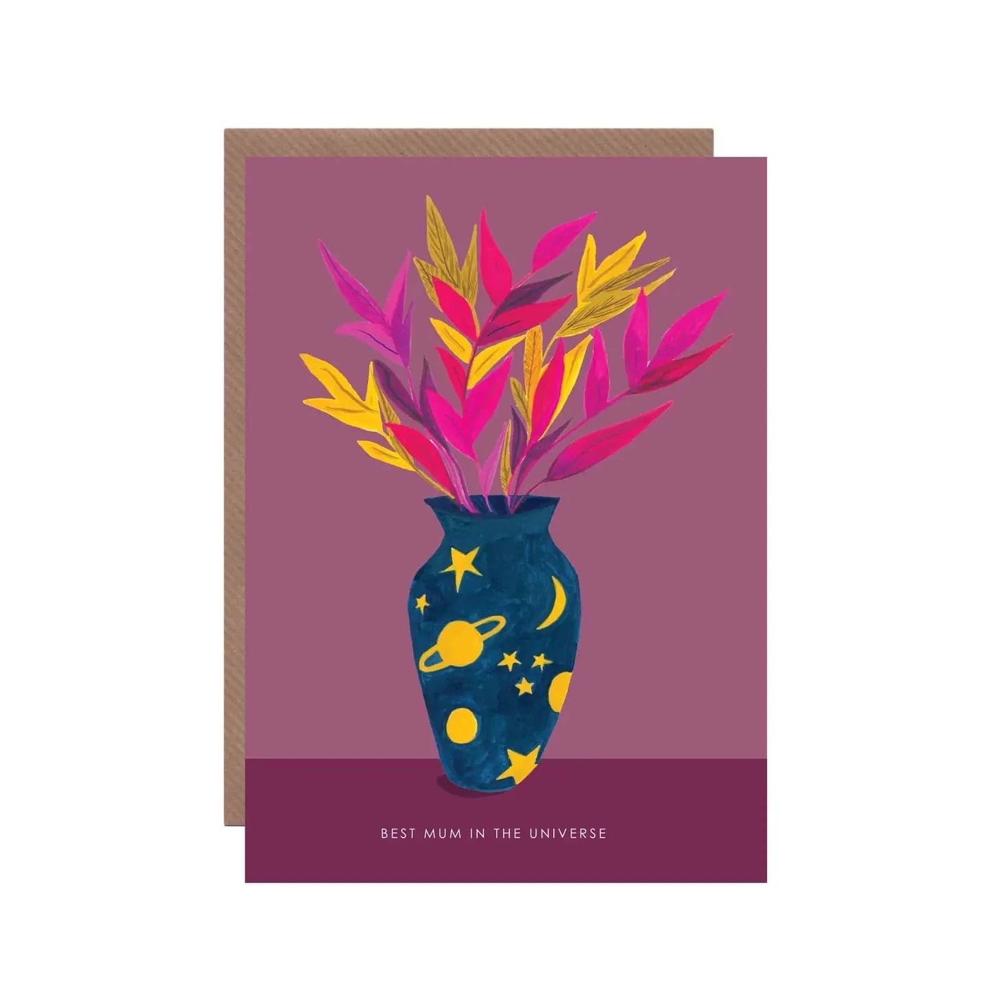 Hutch Cassidy Cards 'Cosmic Mum Vase' Greeting Card - HCWB189B