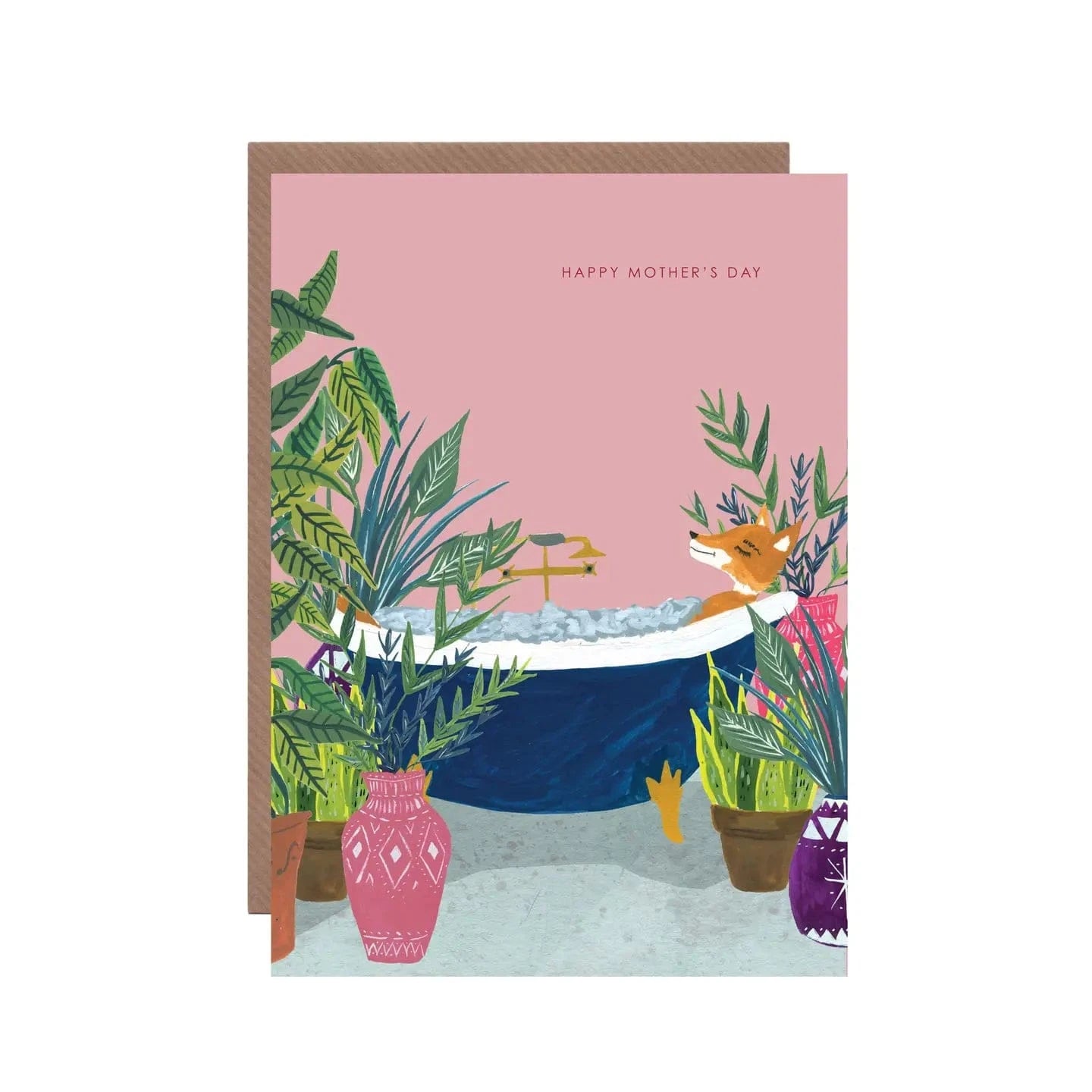 Hutch Cassidy Cards 'Fox in the Bath' Mum Greeting Card - HCWB191