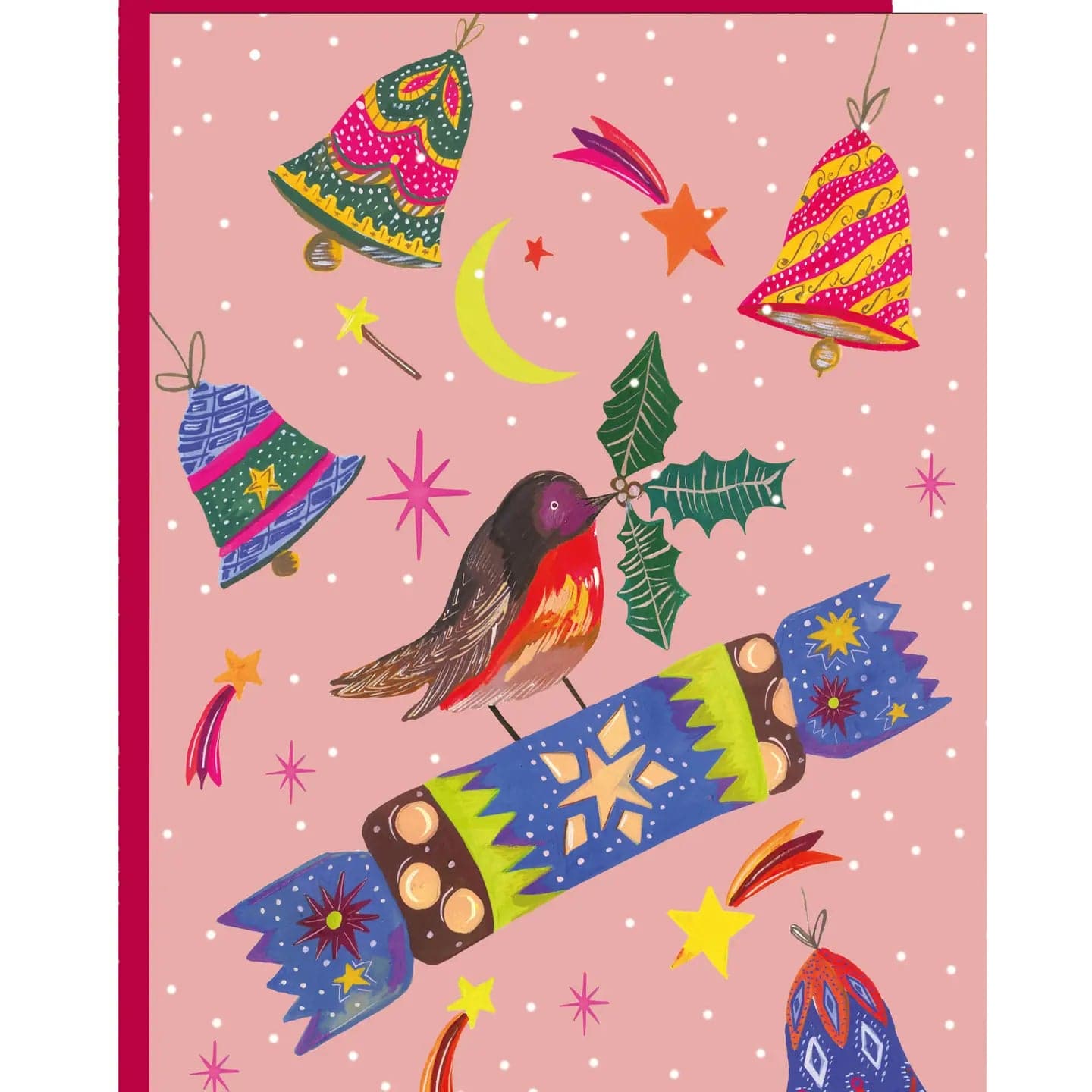 Hutch Cassidy Cards 'Robin and Cracker' Christmas Greeting Card - HCWB344B