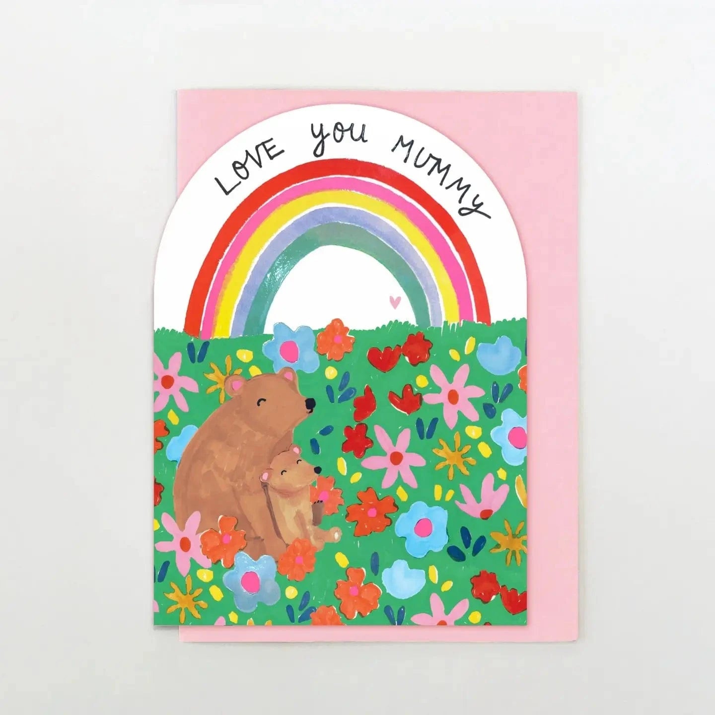 Stop the Clock Design Cards WF18 - Love You Mummy Rainbow Greeting Card