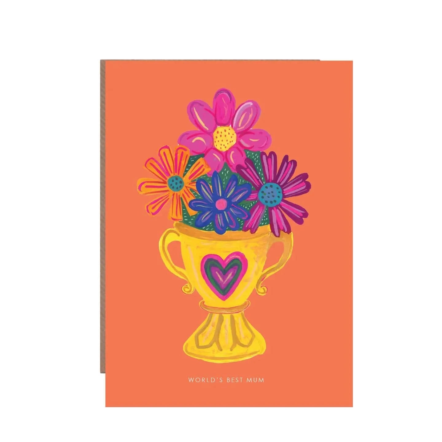 Hutch Cassidy Cards 'World's Best Mum' Flower Trophy Greeting Card - HCWB457