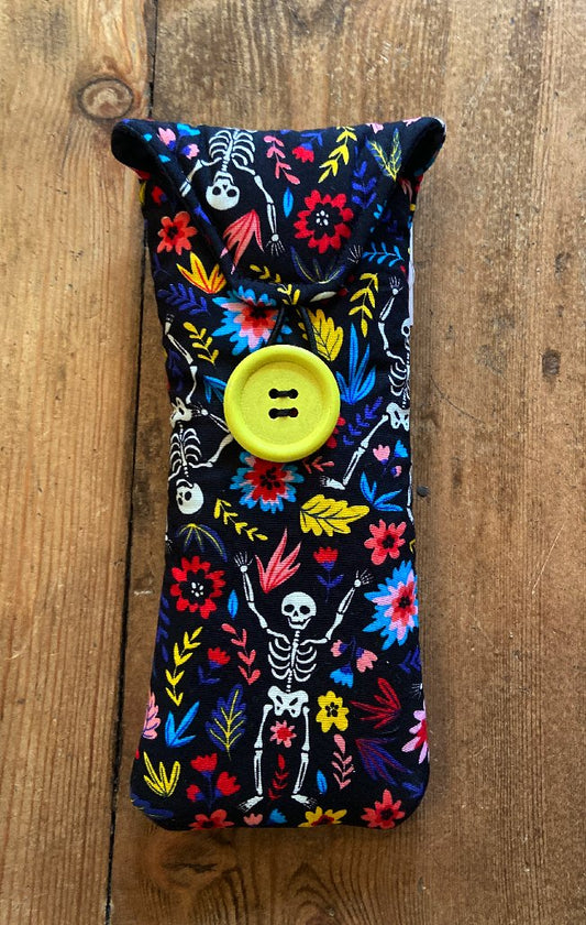 Colourful Skulls Print Glasses Case - The Hare and the Moon