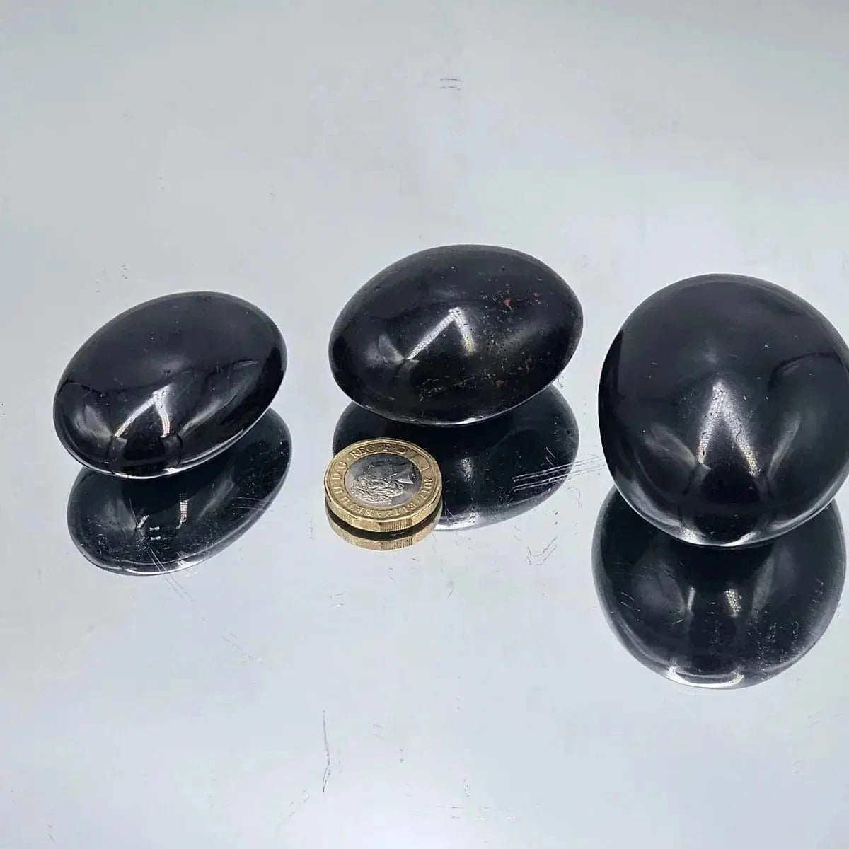 THE HARE AND THE MOON Crystals Black Tourmaline Pebble Stone - Stone of Environmental Protection - pbbt1, pbbt2, pbbt3