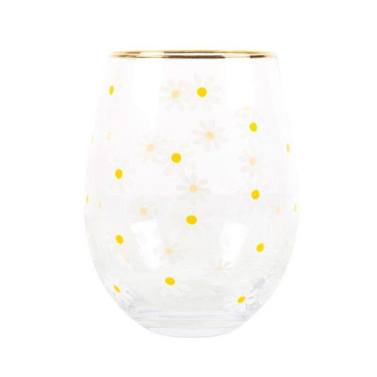 DAISY PRINT STEMLESS WINE GLASS - The Hare and the Moon