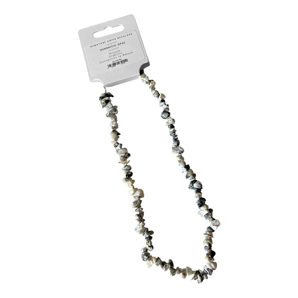 Dendritic Opal Gemstone Chips Necklace - NE63