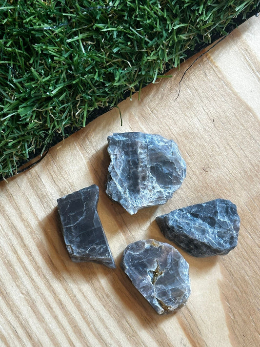 Rough Black Moonstone - The Stone of New Intentions