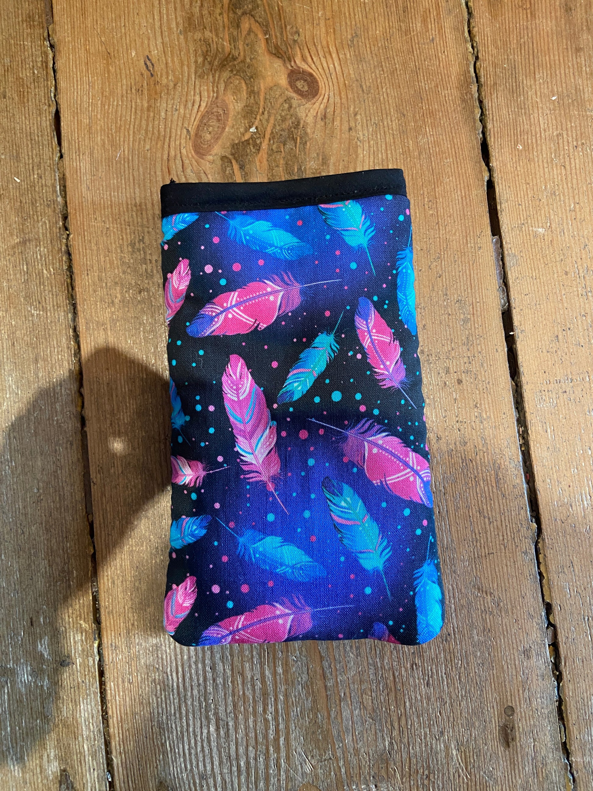 Feathers Print Mobile Phone Sock Pouch - The Hare and the Moon