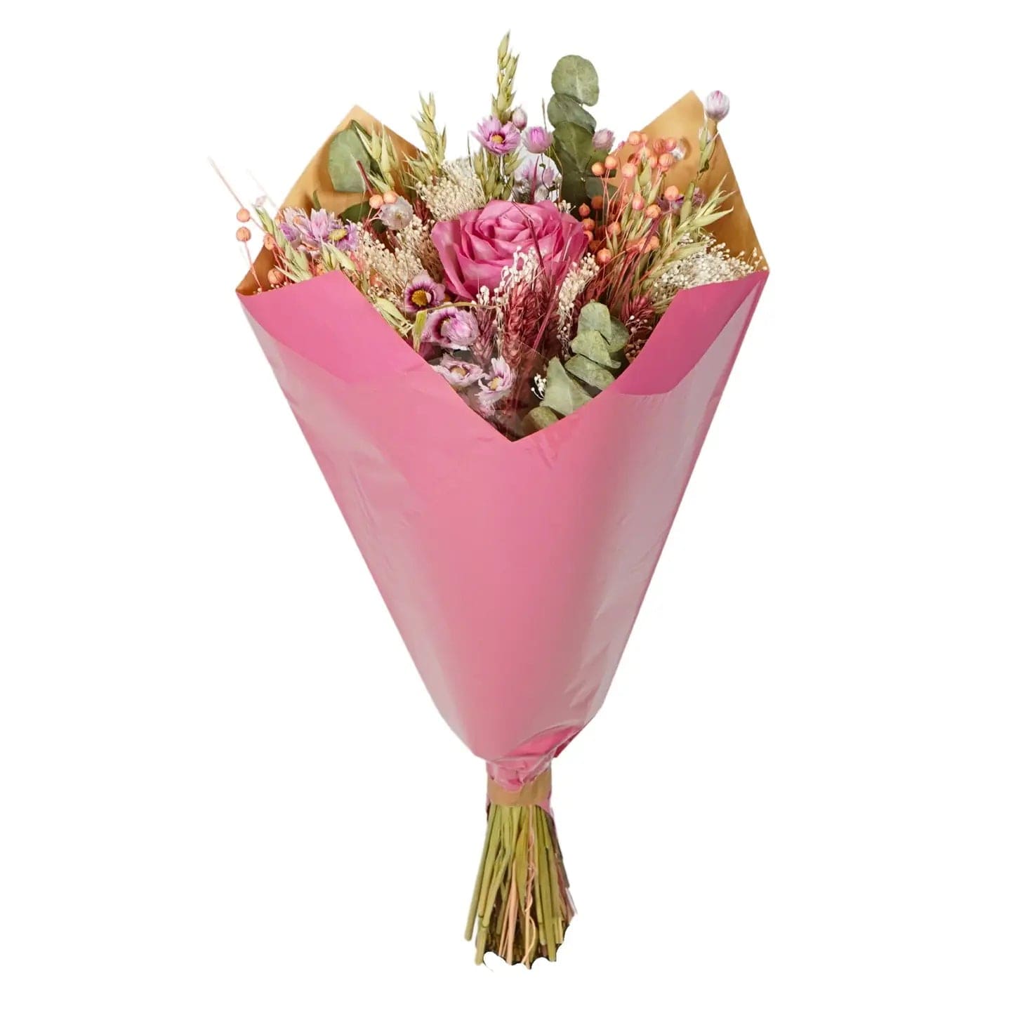 The Hare and the Moon Felt Flowers Romantic Day Bouquet - Pink Rose Artificial - DF205