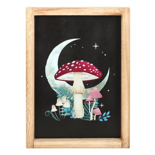 FOREST MUSHROOM FRAMED WALL ART PRINT - The Hare and the Moon