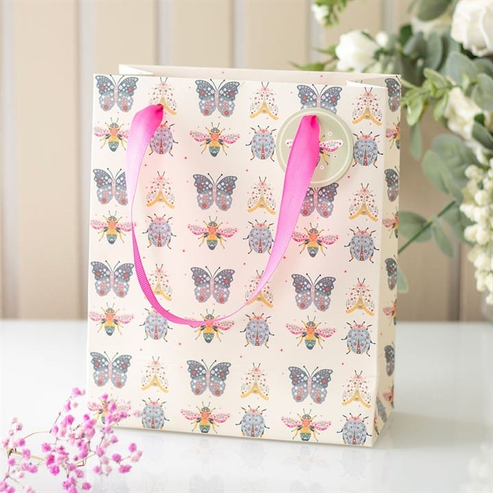 Jones Home & Gift Gift Bags 23CM MEDIUM FLORAL BUG PRINT GIFT BAG